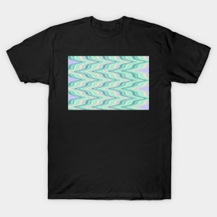 Seafoam green blue infinite ikat pattern, magical chevron T-Shirt